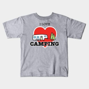 I Love Camping - Heart and Fifth Wheel Kids T-Shirt